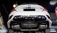 Sửa đổi ống xả kiểu Type R 3 ống xả ở giữa cho Civic 1.5 (pô thật)