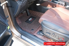 Lót sàn da full cốp cho Hyundai Santafe 2019