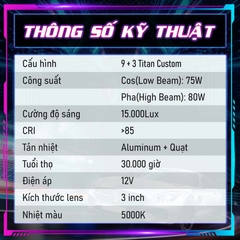 Bi Led Titan Platinum 9+3 nhiệt màu 5000k – Bản Nâng Cấp Để Dẫn Đầu