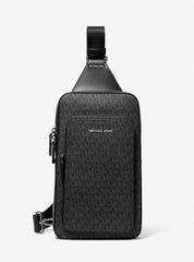 Túi đeo chéo nam Michael Kors COOPER - vân MK Signature đen