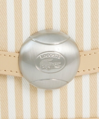 Túi đeo vai LACOSTE vải canvas kẻ sọc - khoá hình bóng tennis