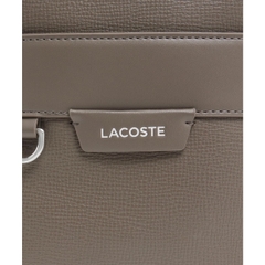 Túi đeo chéo LACOSTE Ocean - da bò dập vân hạt, màu xám