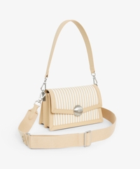 Túi đeo vai LACOSTE vải canvas kẻ sọc - khoá hình bóng tennis