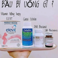 Combo Vitamin cho Mẹ Bầu (Elevit Bầu, Canxi Ostelin, DHA bầu Bioisland, Sắt Bầu Blackmores