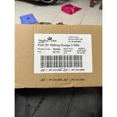 Viên Uống Dầu Cá Fish Oil Healthy Care Omega 3 1000mg 400 Viên Của Úc