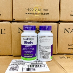 Viên uống hỗ trợ mọc tóc Natrol Biotin 10000 mcg của Mỹ 100 viên