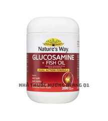 Viên Uống Hỗ Trợ Xương Khớp Natures Way Glucosamine + Fish Oil Lọ 200 Viên