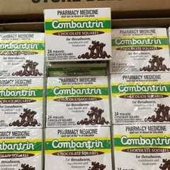 Kẹo tẩy giun vị socola Combantrin Chocolate Squares của Úc 24 miếng