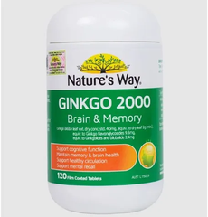 Viên uống bổ não Ginkgo Biloba 2000mg Nature Way 120 Viên