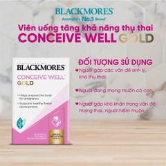 Viên uống hỗ trợ tăng khả năng thụ thai cho nữ Blackmores Conceive Well™ Gold của Úc 56 viên