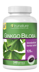 Bổ não Ginkgo Biloba Trunature Tăng Cường Tuần Hoàn Não Mỹ 340 Viên