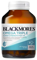 Dầu cá hàm lượng cao Blackmores Omega Triple Super Strength Fish Oil của Úc 60 viên