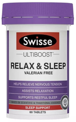 Viên Uống Ngủ ngon giảm strees Swisse Ultiboost Relax & Sleep 60 Viên