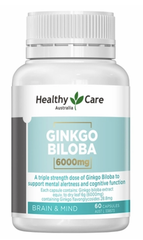 Viên uống bổ não - Healthy Care Ginkgo Biloba 6000mg - 60 viên/hộp