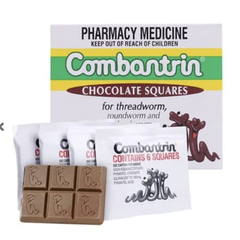 Kẹo tẩy giun vị socola Combantrin Chocolate Squares của Úc 24 miếng