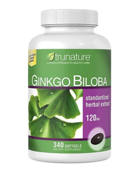 Bổ não Ginkgo Biloba Trunature Tăng Cường Tuần Hoàn Não Mỹ 340 Viên