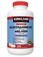 Bổ Xương Khớp Kirkland Glucosamine HCL MSM 1500mg Mỹ 375 Viên Nắp Đỏ