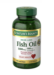 Dầu Cá Omega 3 Nature's Bounty Fish Oil 1400mg 130 viên không mùi- Bổ tim mạch, mắt, khớp