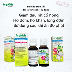 Siro ho Ivy Kids Úc 20ml- làm dịu họng, giảm ho