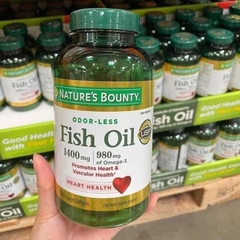 Dầu Cá Omega 3 Nature's Bounty Fish Oil 1400mg 130 viên không mùi- Bổ tim mạch, mắt, khớp