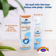 Xịt muối mũi Sterimar nước biển sâu xịt mũi cá heo vàng, cam Sterimar pháp 100ml