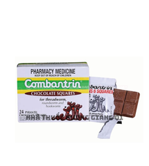 Kẹo tẩy giun vị socola Combantrin Chocolate Squares của Úc 24 miếng
