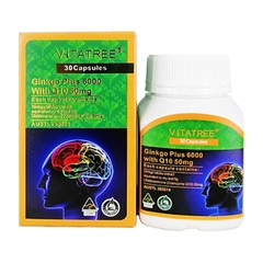 Viên uống bổ não Vitatree Ginkgo Plus 6000 Mg with CQ10 50mg
