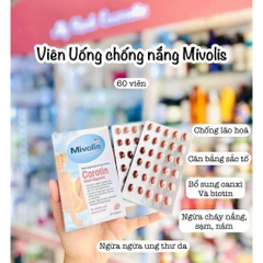 Viên uống chống nắng Mivolis Carotin 60 viên nội địa Đức