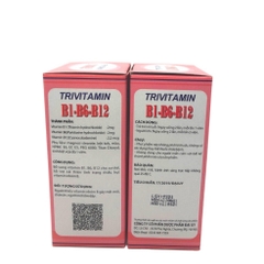 Viên uống bổ sung Vitamin 3B- Trivitamin 3B B1- B6 - B12 hộp 100 viên nén