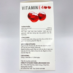 Viên uống đẹp da Vitamin E400 E Đỏ 4000mcg, Aloe vera 500mg - Hộp 100 viên