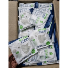 Hộp 100 cái Khẩu trang 5D An Tâm màu trắng 3 lớp kháng khuẩn - 5D Mask Protective Mask