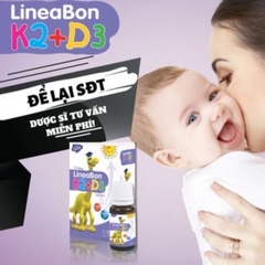 LineaBon Vitamin D3 K2 10ml - Hỗ trợ hấp thu Canxi, tăng chiều cao, chống cói xương.