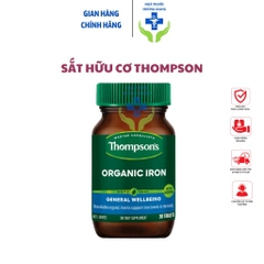 VIÊN SẮT HỮU CƠ THOMPSON'S ORGANIC 30 viên- Sắt dễ hấp thu, không táo, không nóng