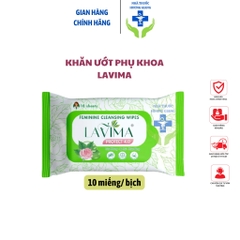 Khăn ướt phụ khoa vệ sinh vùng kín LAVIMA Protect 4.0 gói 10 miếng giúp vùng kín luôn sạch sẽ, khô thoáng