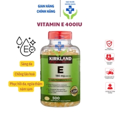 Vitamin E Mỹ 400IU 500 Viên- Vitamin E Kirkland chống lão hoá, sáng da, giảm mờ thâm nám