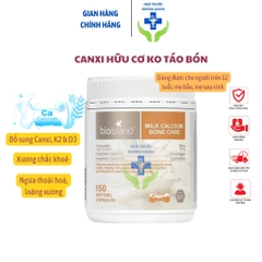 Canxi hữu cơ Bioisland Milk Calcium Bone Care 150 Viên Úc Mẫu Mới