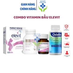 Combo Vitamin cho Mẹ Bầu (Elevit Bầu, Canxi Ostelin, DHA bầu Bioisland, Sắt Bầu Blackmores