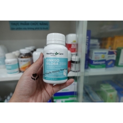 Viên Uống Bổ Não Ginkgo Biloba Healthy Care 2000mg Chính Hãng 100 Viên- Giảm đau đầu, mất ngủ