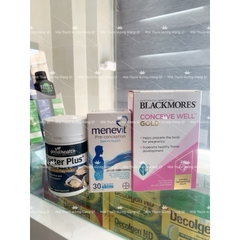 Combo Menevit + Hàu Úc Oyster Plus + Bổ Trứng Blackmores Conceive Well Gold-Tăng thụ thai 3 món
