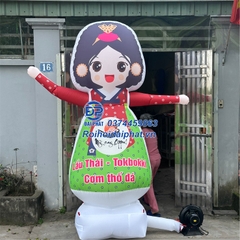 Rối Hơi Cô Gái Hàn Quốc vẫy tay quảng cáo nhà hàng hàn quốc