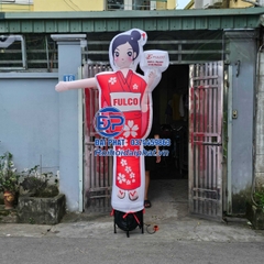 Rối Hơi Cô Gái Hàn Quốc vẫy tay quảng cáo nhà hàng hàn quốc