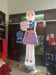 Rối Hơi Cô Gái Thái vẫy tay quảng cáo cửa hàng thực phẩm