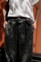 Q8698- Q sọc lưng thun kèm dây cột nơ