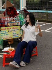 A29224 - A thun sọc thêu Pink