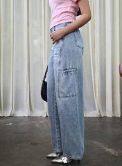 Q9921- 	Quần Jean Culottes rã xéo TT 2 túi sườn