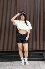 S3701- Short Jean lai nhỏ túi bầu