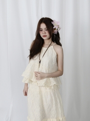 A28244 - A yếm xô thêu buộc nơ