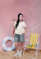 A29512 - A kiểu babydoll cổ sen ren dún ngực