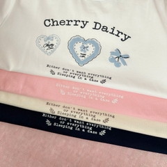 A29449 - A thun cổ tròn bèo tay in Cherry Dairy