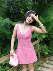 D6135 - D caro phối ren đính nơ